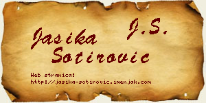 Jasika Sotirović vizit kartica
